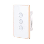 White Frame Gold / 3 Gang / Zigbee