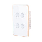 White Frame Gold / 4 Gang / Zigbee
