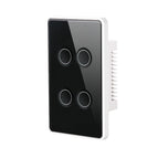 Black Frame Silver / 4 Gang / Zigbee