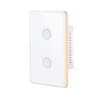 White Frame Gold / 2 Gang / Zigbee