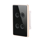 Black Frame Gold / 4 Gang / Zigbee