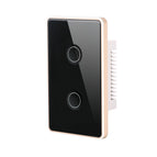 Black Frame Gold / 2 Gang / Zigbee