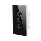 Black Frame Silver / 3 Gang / Zigbee