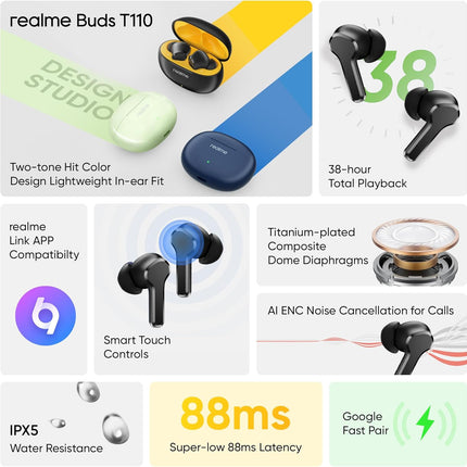 Realme Buds T110 - Black - Space Smart Solutions