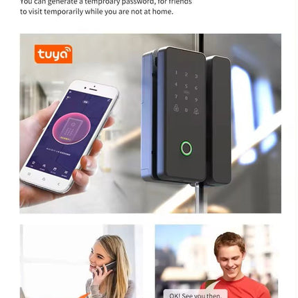 S205 Glass door Lock Fingerprint - Space Smart Solutions